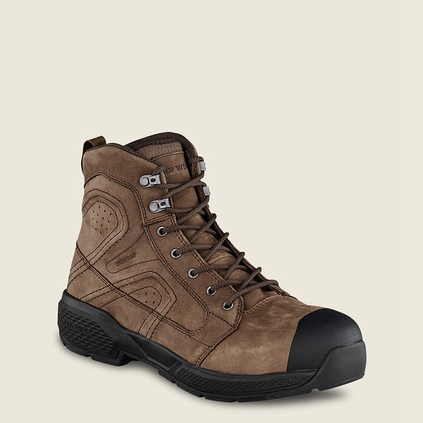 Bottes de Sécurité Red Wing - Exos Lite - 6-Inch Waterproof Toe - Marron/Noir - Homme 128FRUSDA